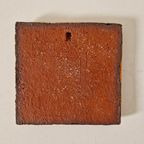 Vintage Keramieke Wandtegel Oranje Schilderij Jaren 70 Paard thumbnail 3