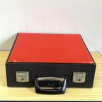 Rood Zwarte Lp Koffer Vinyl Opberger thumbnail 5