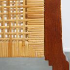Unieke Set Van 6 Houten Art Deco Design Eetkamerstoelen Met Een Rieten Zitting En Rugleuning thumbnail 17