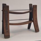 Vintage Eiken Houten Wijnrek Spaans Brutalist Flessenrek thumbnail 14