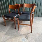 4 Pastoe Teak Skai Eetkamerstoelen Sa10 Cees Braakman thumbnail 9