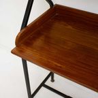 Vintage Wandsysteem Met Bureau Teakhout En Zwart Metalen Frame - Reliving thumbnail 5
