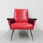 Vintage Skai Fauteuil Met Armleuningen thumbnail 6