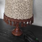 Vintage Tafellamp Hout Bloemen thumbnail 2