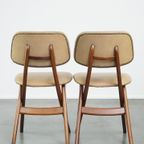 Set Van 4 Teakhouten Jaren ’60 Vintage Design Scissor Chairs Van Louis Van Teeffelen thumbnail 5