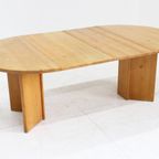 Vintage Deense Ronde Uitschuifbare Eettafel Tafel Massief Hout thumbnail 3