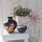 Vintage Aardewerk Vaas, Groen Met Zwart En Geel, Seventies thumbnail 25