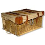 Wwii - French - Emergency / Medical Dropping Container Made From Wicker With Leather Straps thumbnail 2