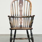 Elegante, Prachtige, Antieke Engelse Highback Windsor Eetkamerstoel thumbnail 3