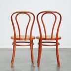 Super Charmante Set Van 2 Rode Vintage Thonet Design Bistrostoelen thumbnail 4