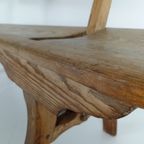 Victoriaanse Pitch Pine Korte Spoorweg Antieke Bank thumbnail 8