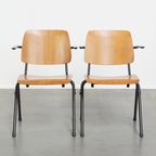 Set Van 2 Leuke Vintage Jaren ’60 Dutch Design Marko Bijzet/eetkamerstoelen Met Armleuningen thumbnail 2