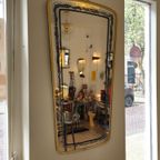 Vintage Spiegel Wandspiegel Mirror Goud Zwart Messing thumbnail 9