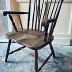 Antieke Windsor Chair. Spijlen Stoel. Origineel. thumbnail 6