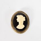 Cameo Broche - Vintage - Buste - Handgesneden - 1950'S thumbnail 3