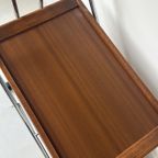 Vintage Mid Century Trolley / Serveerwagen Van Hout En Chroom thumbnail 9