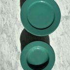 6X Diep 6X Dinerbord Vintage Donkergroen thumbnail 4