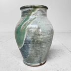 Mingei 民芸 Ceramic Wood Fired Tsubo Vase,  Taishō Periode, Japan thumbnail 2