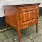 Eiken Bijzettafel - 1 Deurs Kastje 69 Cm Hoog, 62 Cm Breed thumbnail 5