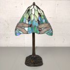 Tiffany Lamp Met Libellen Op Bronzen Voet thumbnail 9