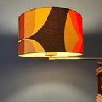 Space Age Swing-Arm Wandlamp Met Oranje Bloem Schaduw thumbnail 4