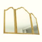Vintage Drieluik Spiegel Bladgoud Verguld Hollywood Regency 86Cm thumbnail 12