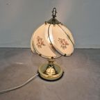 Hollywood Regency Tafel Lamp Met Gebogen Glas Vintage thumbnail 8