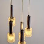 Vintage Cascade Hanglamp Glas Metaal '60 Mid Century Lamp thumbnail 11