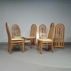 Blond Oak Postmodern Dining Chairs 1980S thumbnail 6