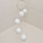 Vintage Cascade Hanglamp Met Wit Glazen Bollen, Minimalistisch Jaren 80 thumbnail 4