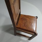 6 X Brutalist Solid Oak Chairs Mid Century thumbnail 11