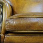 Comfortabele Gele Grote Engelse Stijl Rundleren Fauteuil Met Een Correcte Afwerking Met Siernagel thumbnail 13