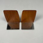 Vintage Set Teakhouten Boekensteunen, Mid Century, Kai Kristiansen thumbnail 8