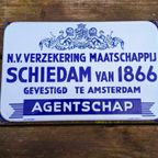 Emaille Bord N.V. Verzekering Maatschappij Schiedam Van 1866 thumbnail 2