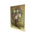 Groot Bloemen Stilleven Schilderij Dahlia’S Gesigneerd M. Vierstraete thumbnail 16