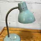 Vintage Muntkleurige Industriële Tafellamp / Desk Lamp thumbnail 5