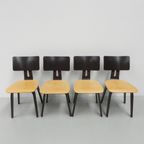 Set Van 4 Pastoe Berkenserie Br 02 Stoelen, Cees Braakman thumbnail 5