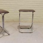 Set Van 2 Vintage Chrome En Vinyl Kruks Krukjes thumbnail 8