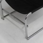 Set Of T1 Black Leather Sling Chairs By Rodney, 1976. thumbnail 8