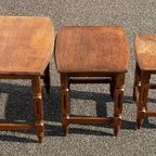Houten Vintage Nesting Tables Bijzettafels Set Van 3 thumbnail 5
