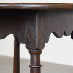 Charmante Antieke En Zeer Originele Engelse Eikenhouten Bijzet/ Center Table Uit De 18E Eeuw thumbnail 11