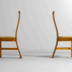 Geometrische Postmoderne Italiaanse Eetkamerstoelen Met Webbing Zitvlak, 1980S thumbnail 7