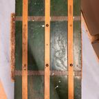 Hutkoffer, Kist, Groen Met Houten Latjes thumbnail 12