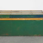 Grote Originele Antieke Reiskist/ Salontafel Uit Begin 1900 Met Handvaten En Opvallende Kleuren thumbnail 7