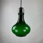 1 Of 4 Dark Green Droplet Shaped Glass Pendant From Germany, 1970 thumbnail 8