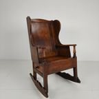 Antieke Lamsstoel / Schommelstoel – Ca. 1800, Eiken thumbnail 14