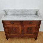 Vintage Frans Dressoir Commode, Ladekast Badkamermeubel Met Marmer Blad 902 thumbnail 5