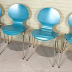 Set Van 4 Vlinderstoelen Eetkamerstoelen, Blauw thumbnail 5