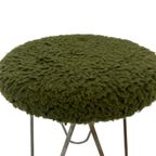 Vintage Kruk Met Hairpin Legs En Vachtje Klein Krukje 60's thumbnail 2