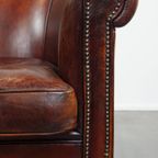 Schapenleren Clubfauteuil In Een Prachtige Warme Cognac Kleur Met Een Mooi Patina thumbnail 9